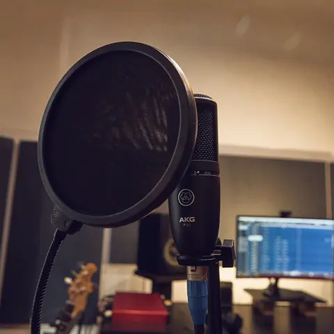 Micrófono de voz con antipop